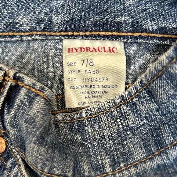 Vintage Y2K HYDRAULIC Retro Wide Leg Low Rise Women’s Jeans 7/8 30 Waist - Picture 2 of 7